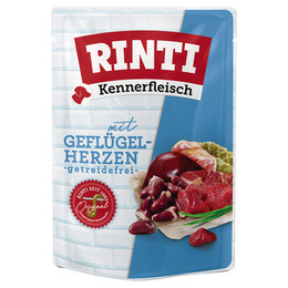Produktbild von Rinti Kennerfleisch Geflügelherzen Nassfutter für Hunde - 10 x 400 g