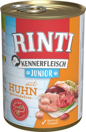 Produktbild von RINTI Kennerfleisch Junior 400g Dose Hundenassfutter 24 x 400 Gramm Huhn