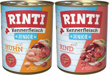 Produktbild von Rinti Kennerfleisch Junior Mixpaket 24x800g