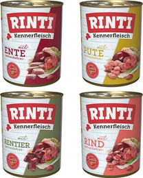 Produktbild von RINTI Kennerfleisch Mixpaket Hundefutter nass - 12 x 800 g