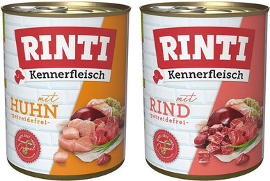 Produktbild von Rinti Kennerfleisch Mixpaket mit Rind und Huhn 24x800g