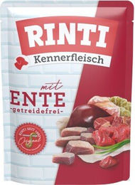 Produktbild von RINTI Kennerfleisch Nassfutter Hund, Adult, Pouch Ente 10x400 g