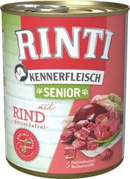 Produktbild von RINTI Kennerfleisch Senior 800g Dose Hundenassfutter Sparpaket 24 x 800 Gramm Rind