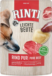 Produktbild von RINTI Leichte Beute 400g Frischebeutel Hundenassfutter Sparpaket 20 x 400 Gramm Rind Pur