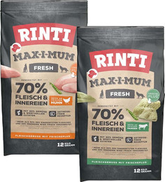 Produktbild von Rinti Max-i-Mum Huhn und Pansen Mixpaket 2x12kg