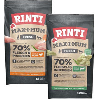 Produktbild von Rinti Max-i-Mum Huhn und Pansen Mixpaket 2x12kg