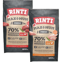 Produktbild von Rinti Max-i-Mum Rind und Huhn Mixpaket 2x12kg