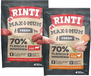 Produktbild von Rinti Max-i-Mum Rind und Huhn Mixpaket 2x4kg