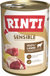 Produktbild von RINTI Sensible 400g Dose Hundenassfutter 12 x 400 Gramm Lamm & Kartoffel