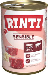 Produktbild von RINTI Sensible 400g Dose Hundenassfutter 12 x 400 Gramm Rind & Reis