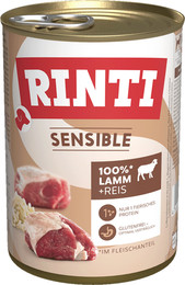 Produktbild von RINTI Sensible 400g Dose Hundenassfutter Sparpaket 24 x 400 Gramm Lamm & Reis