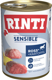 Produktbild von RINTI Sensible 400g Dose Hundenassfutter Sparpaket 24 x 400 Gramm Ross + Kartoffel