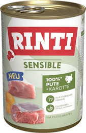 Produktbild von Rinti Sensible Pute+Karotte Hundenassfutter - 24 x 400 g