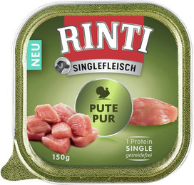 Produktbild von RINTI Singlefleisch 150g Hundenassfutter Sparpaket 20 x 150 Gramm Pute
