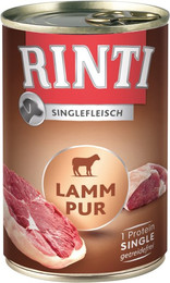 Produktbild von RINTI Singlefleisch 400g Dose Hundenassfutter 48 x 400 Gramm Lamm Pur