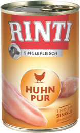 Produktbild von RINTI Singlefleisch 400g Dose Hundenassfutter Sparpaket 24 x 400 Gramm Huhn Pur