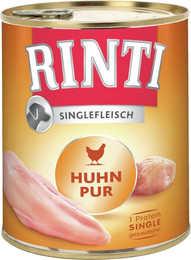 Produktbild von RINTI Singlefleisch 800g Dose Hundenassfutter Sparpaket 24 x 800 Gramm Huhn Pur