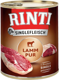 Produktbild von RINTI Singlefleisch 800g Dose Hundenassfutter Sparpaket 24 x 800 Gramm Lamm Pur