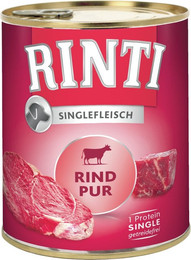 Produktbild von RINTI Singlefleisch 800g Dose Hundenassfutter Sparpaket 24 x 800 Gramm Rind Pur