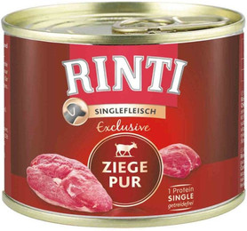 Produktbild von RINTI Singlefleisch Exclusive 185g Dose Hundenassfutter Sparpaket 24 x 185 Gramm Ziege Pur