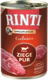 Produktbild von RINTI Singlefleisch Exclusive 400g Dose Hundenassfutter 12 x 400 Gramm Ziege Pur
