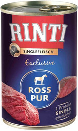 Produktbild von RINTI Singlefleisch Exclusive 400g Dose Hundenassfutter Sparpaket 48 x 400 Gramm Ross Pur