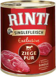 Produktbild von RINTI Singlefleisch Exclusive 800g Dose Hundenassfutter 6 x 800 Gramm Ziege Pur