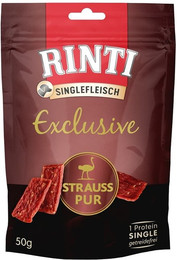 Produktbild von Rinti Singlefleisch Exclusive Snack Strauß - 12 x 50 g