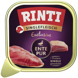 Produktbild von Rinti Singlefleisch Excusiv Schale 150g Hundenassfutter 20 x 150 Gramm Ente PUR