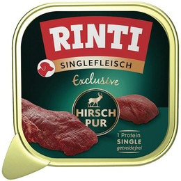 Produktbild von Rinti Singlefleisch Excusiv Schale 150g Hundenassfutter 20 x 150 Gramm Hirsch PUR