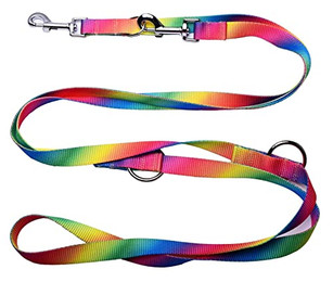 Produktbild von Robuste Doppelleine aus Nylon bunt für Hunde bis 60kg - 2,5 m
