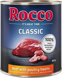 Produktbild von Rocco Classic Rind mit Geflügelherzen - 6 x 800 g