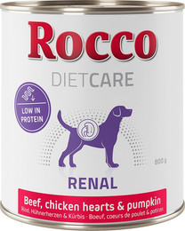 Produktbild von Rocco Diet Care Renal Rind mit Hühnerherzen & Kürbis - 24 x 800 g