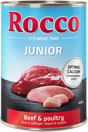 Produktbild von Rocco Junior Geflügel mit Rind - 24 x 400 g