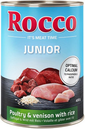 Produktbild von Rocco Junior Geflügel mit Wild und Reis - 24 x 400 g