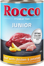 Produktbild von Rocco Junior Rind mit Huhn und Kartoffeln - 24 x 400 g