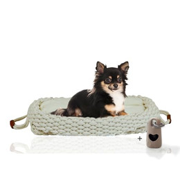 Produktbild von Rohrschneider Flauschiges Katzen- und Hundebett wollweiß mit Gassibeutel
