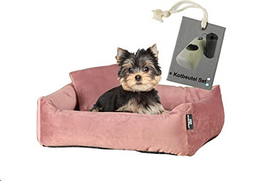 Produktbild von Rohrschneider Hundebett Kuschelsofa aus Samtstoff mit Antirutsch-Beschichtung