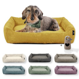 Produktbild von Rohrschneider Hundebett waschbar mit Wendekissen aus Cordstoff