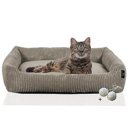 Produktbild von Rohrschneider Katzenbett Cordstoff mit Spielkugelset