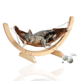 Produktbild von Rohrschneider Katzenhängematte Cat Relax Katzenbett Katzenkorb braun