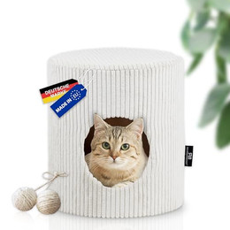 Produktbild von Rohrschneider Katzenhöhle Cord mit waschbarem Kissen und Spielkugelset