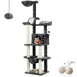 Produktbild von Rohrschneider Kratzbaum Travel mit Spielball und Hängematte für Katzen