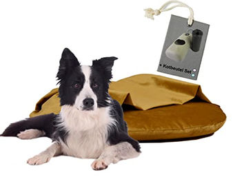 Rohrschneider Kuschelinsel Samt Valley Hundekissen L senf – Bild 1 von 8