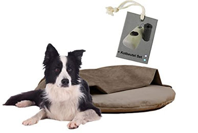 Rohrschneider Kuschelinsel Samt Valley Hundekissen L Taupe – Bild 1 von 8