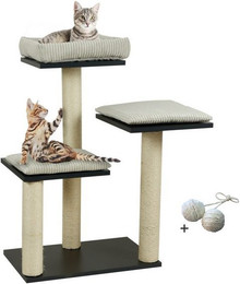 Produktbild von Rohrschneider moderner Kratzbaum mit Cordkissen für kleine und mittelgroße Katzen