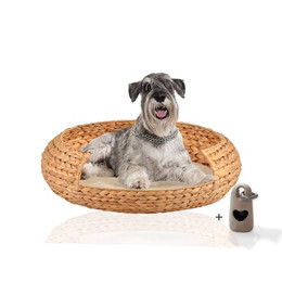 Produktbild von Rohrschneider runder Hundekorb aus Wasserhyazinthe