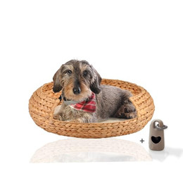 Produktbild von Rohrschneider runder Hundekorb aus Wasserhyazinthe