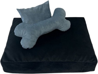 Produktbild von RoKo-Textilien Hundebett Velvet mit Kissen und Spielknochen