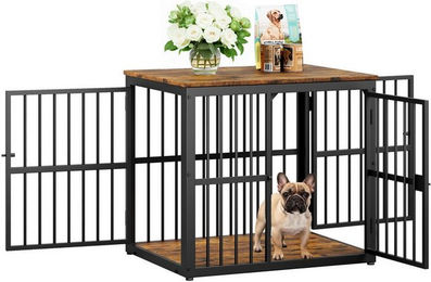 Rolipo Tiertransportbox Haustierkäfig hochbelastbar, TV Sideboard, Schwarz, 68x53x61 cm, für mittelgroße, große Tiere, sicher, 3 Türen – Bild 1 von 5